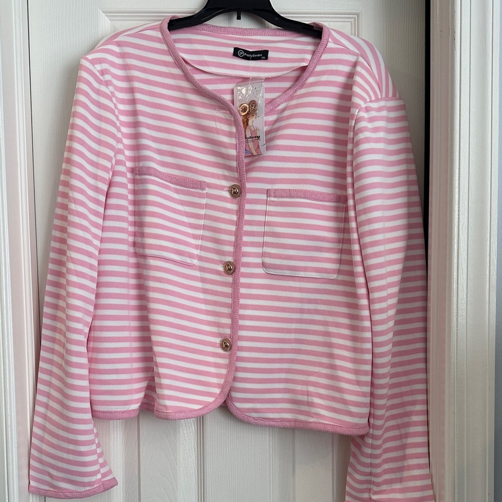 Pink Striped Women's Jacket